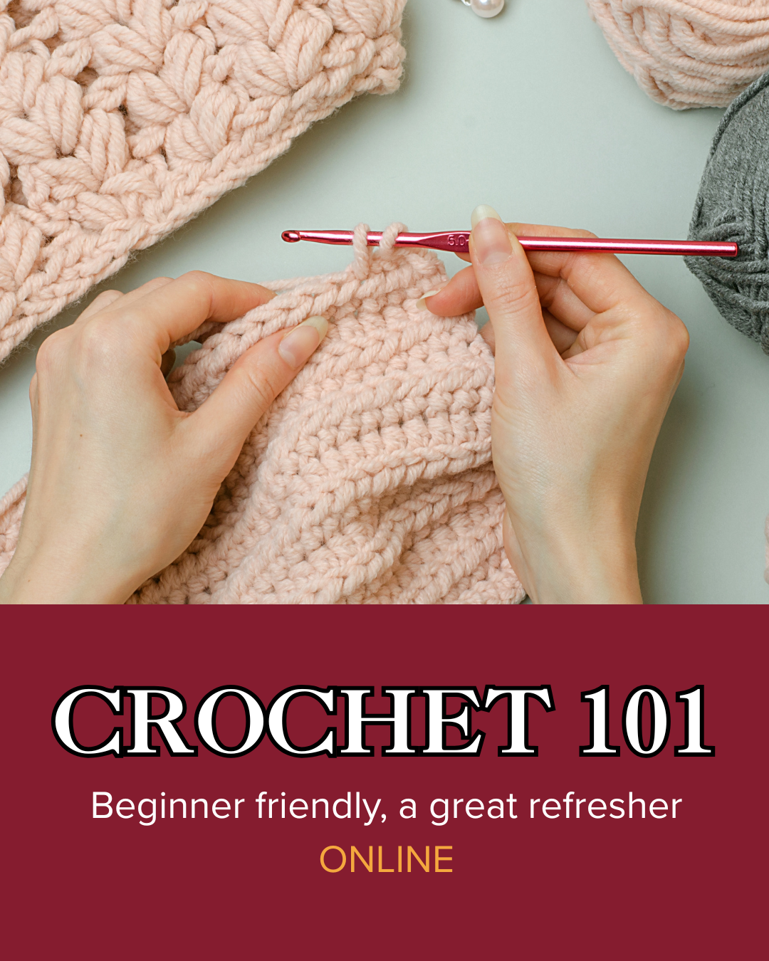 Learn to crochet - CROCHET 101 | ONLINE