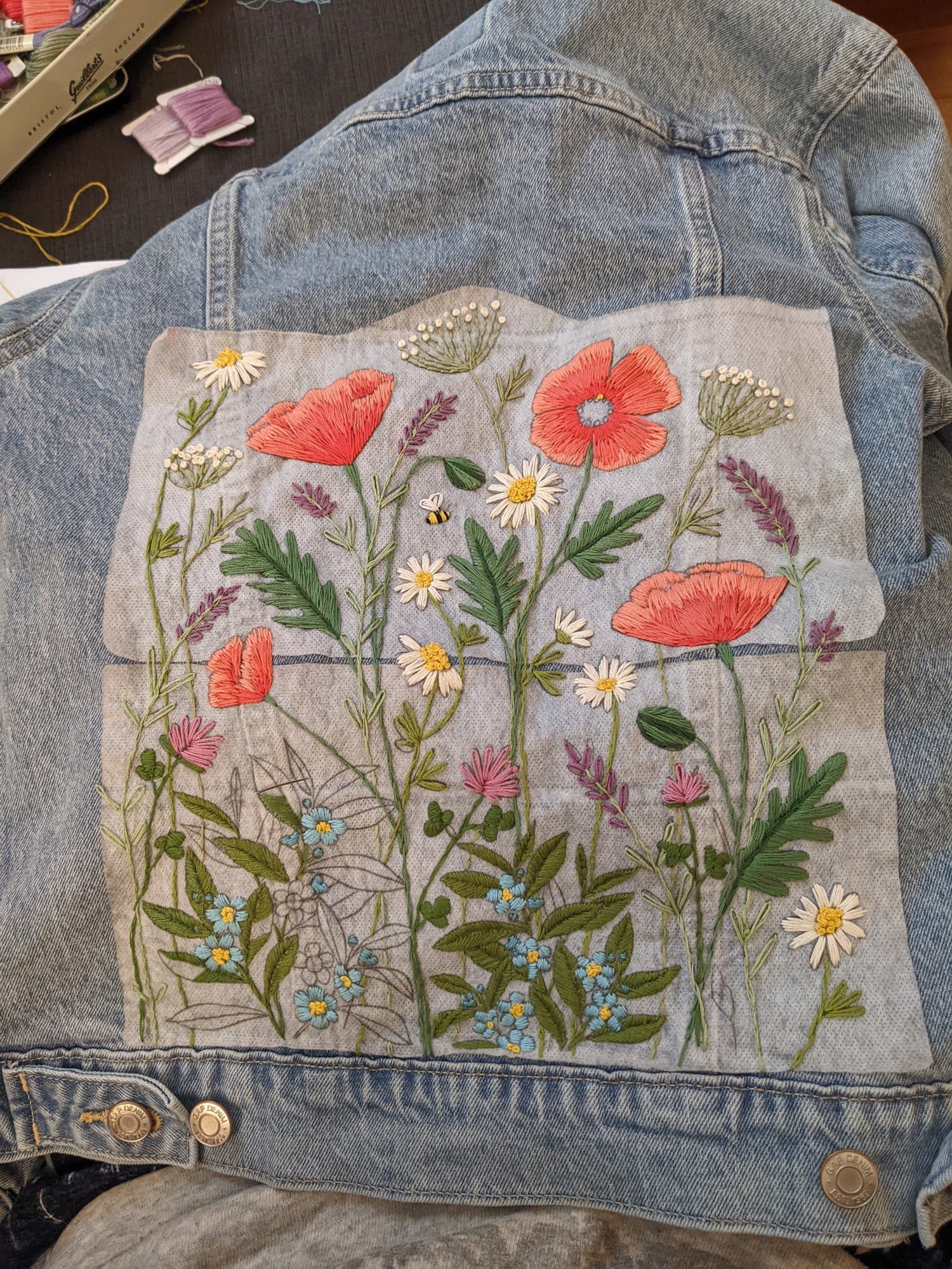 Knitted Bliss Stitching - Embroider Your Jacket - Wildflowers