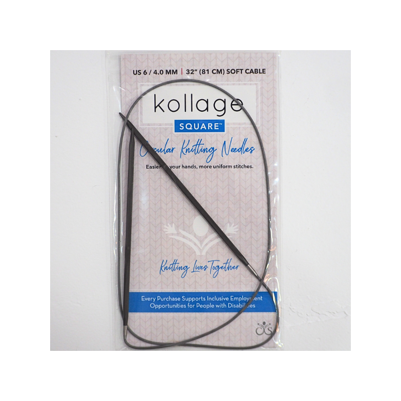 Kollage Square Circular Needle Size US 0 - US 7 with SOFT Cable