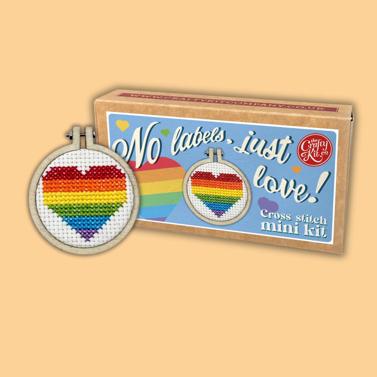 The Crafty Kit Company - No Labels, Just Love Mini Matchbox Cross Stitch Kit