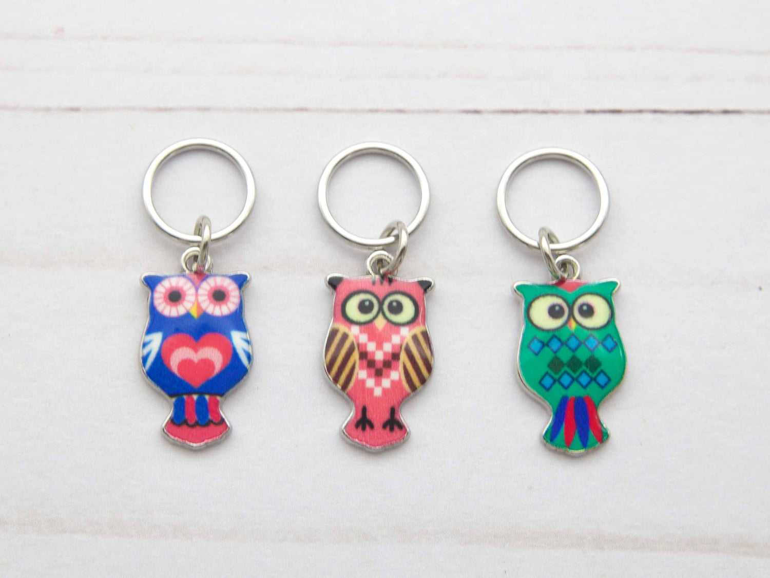 Fox & Pine Stitches - Colorful Owls | Stitch Markers