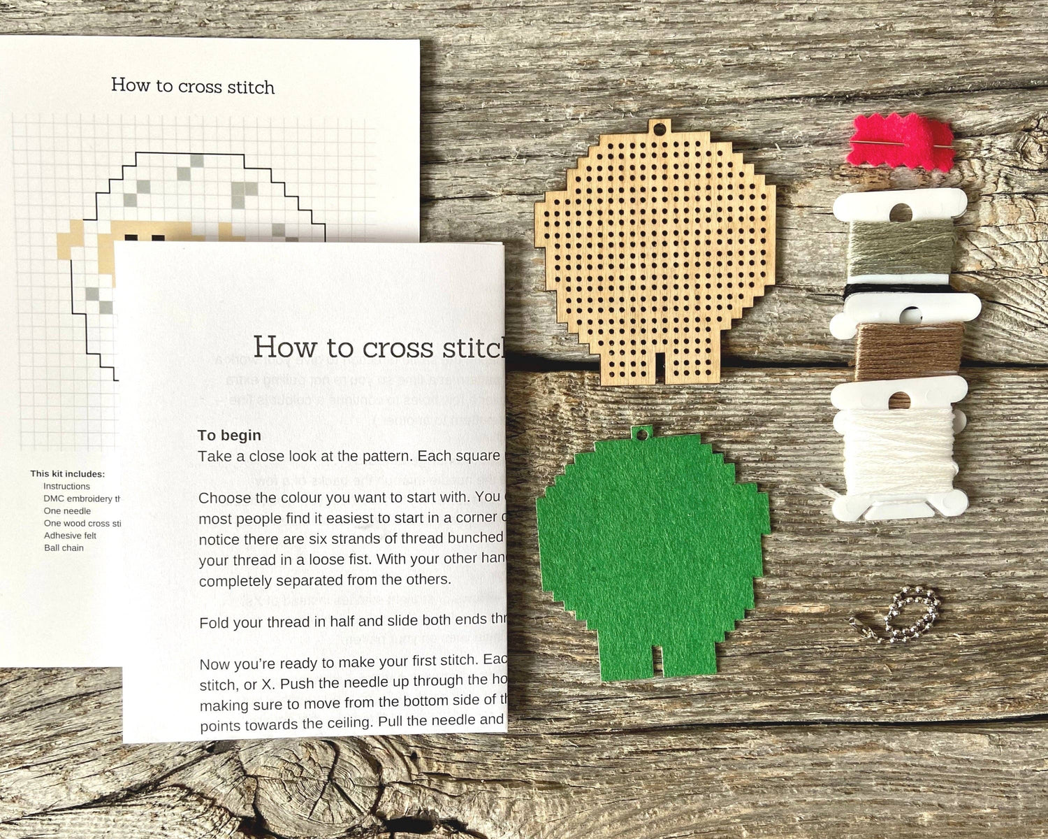Canadian Stitchery - Sheep DIY laser cut wood cross stitch kit