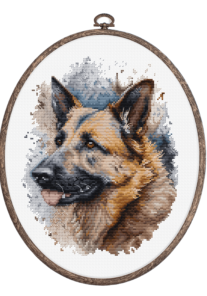 Luca-S Group - Cross Stitch Kit with Hoop Included Luca-S - BC214 The German Shepherd