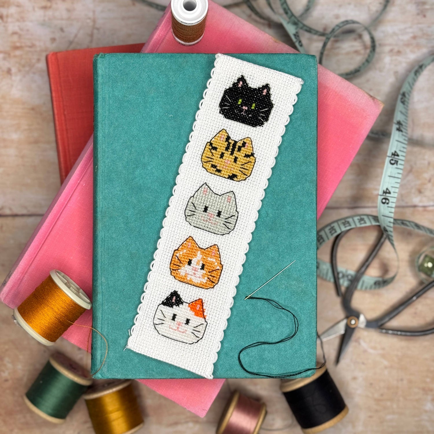 The Crafty Kit Company - Kitty Cats Cross Stitch Bookmark Kit