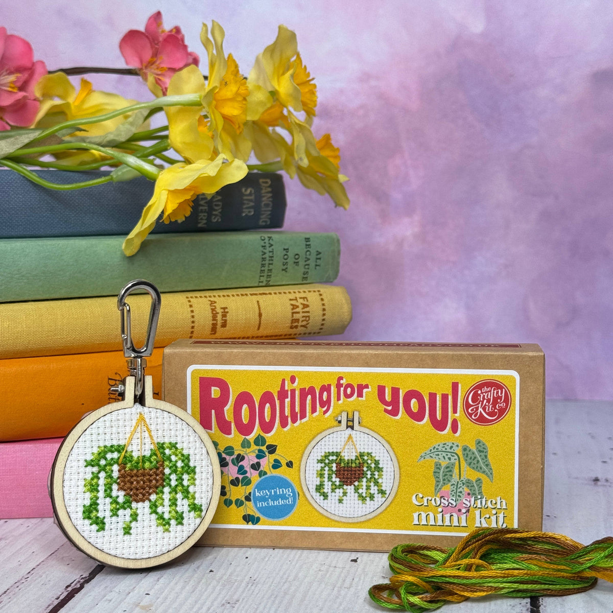 The Crafty Kit Company - Rooting for You! Mini Matchbox Cross Stitch Kit