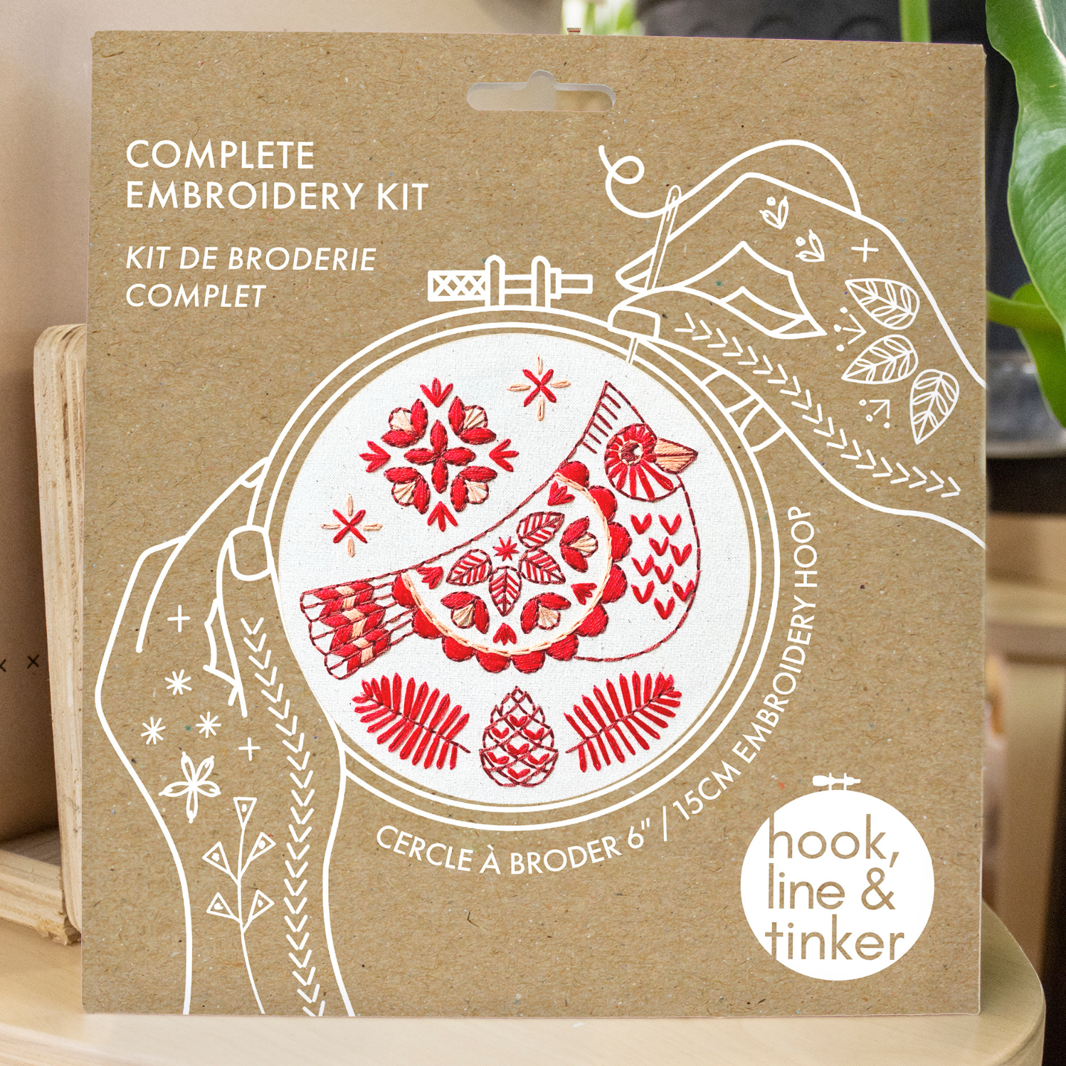 Hook, Line & Tinker Folk Cardinal Embroidery Kit