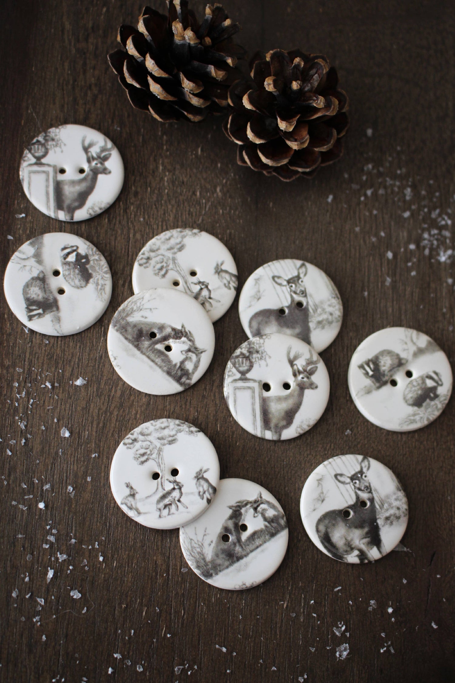 NNK Press - Woodland Animals Ceramic Buttons (Set of 10)