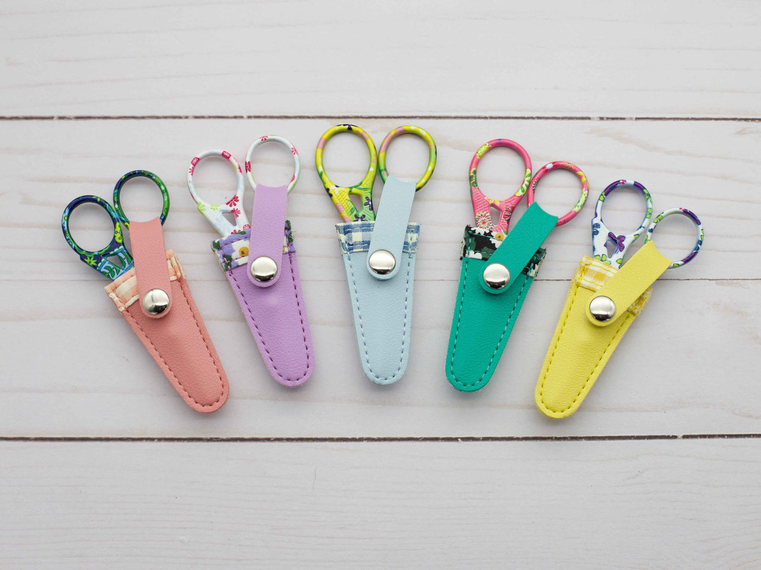 Fox & Pine Stitches Colorful Scissors & Sheaths