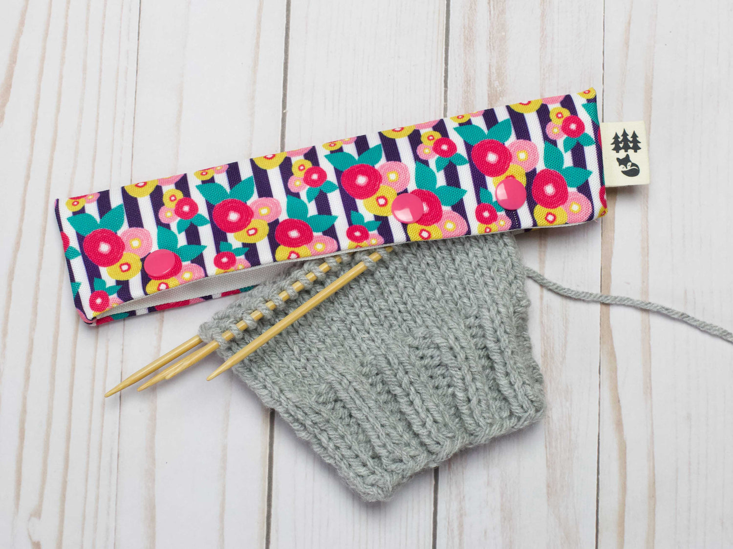 Fox & Pine Stitches Stripes and Flowers DPN Holder