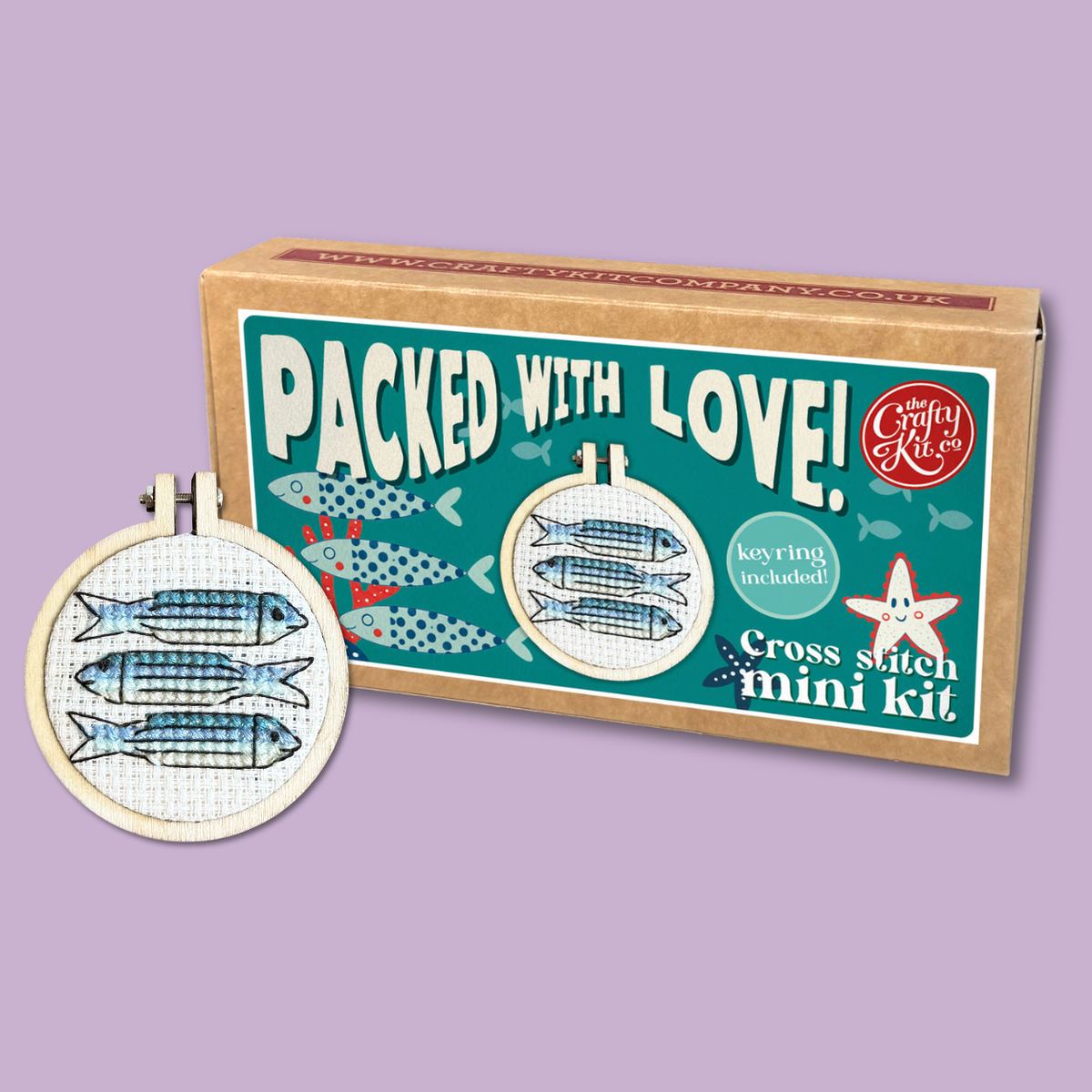 The Crafty Kit Company - Packed with Love! Mini Matchbox Cross Stitch Kit