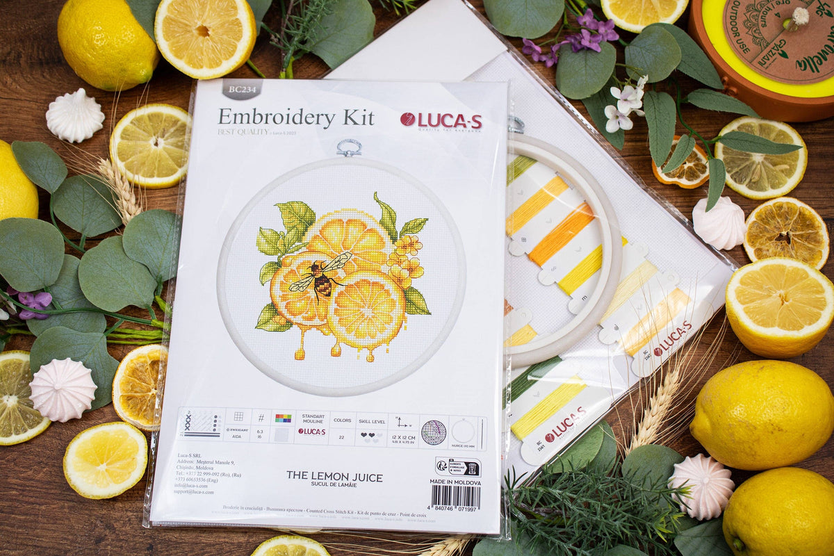 Luca-S Group - Cross Stitch Kit with Hoop Included Luca-S - The Lemon Juice, BC234