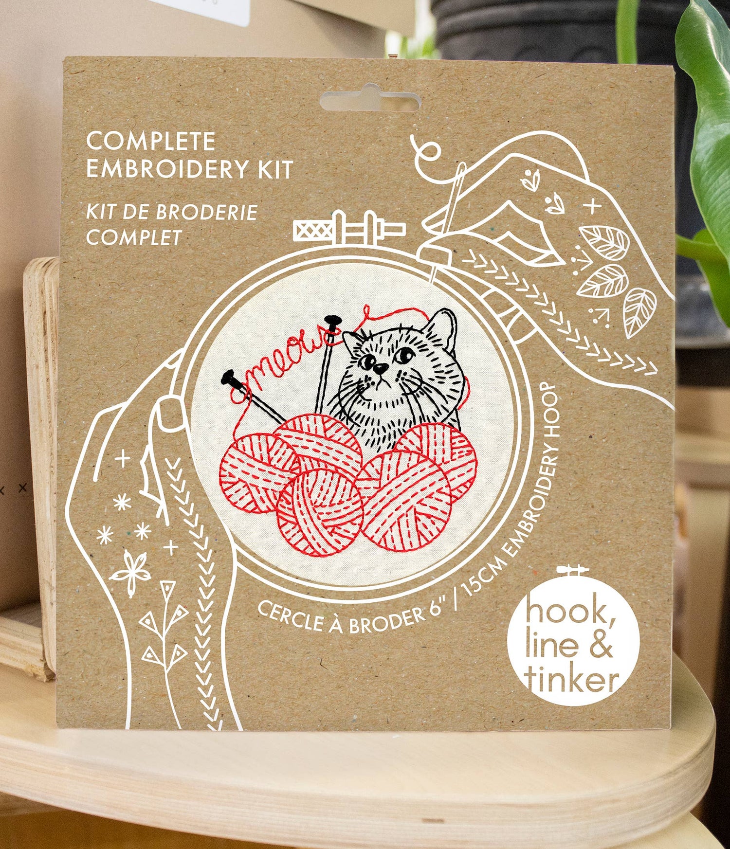 Hook, Line & Tinker Kitten with Knitting Embroidery Kit