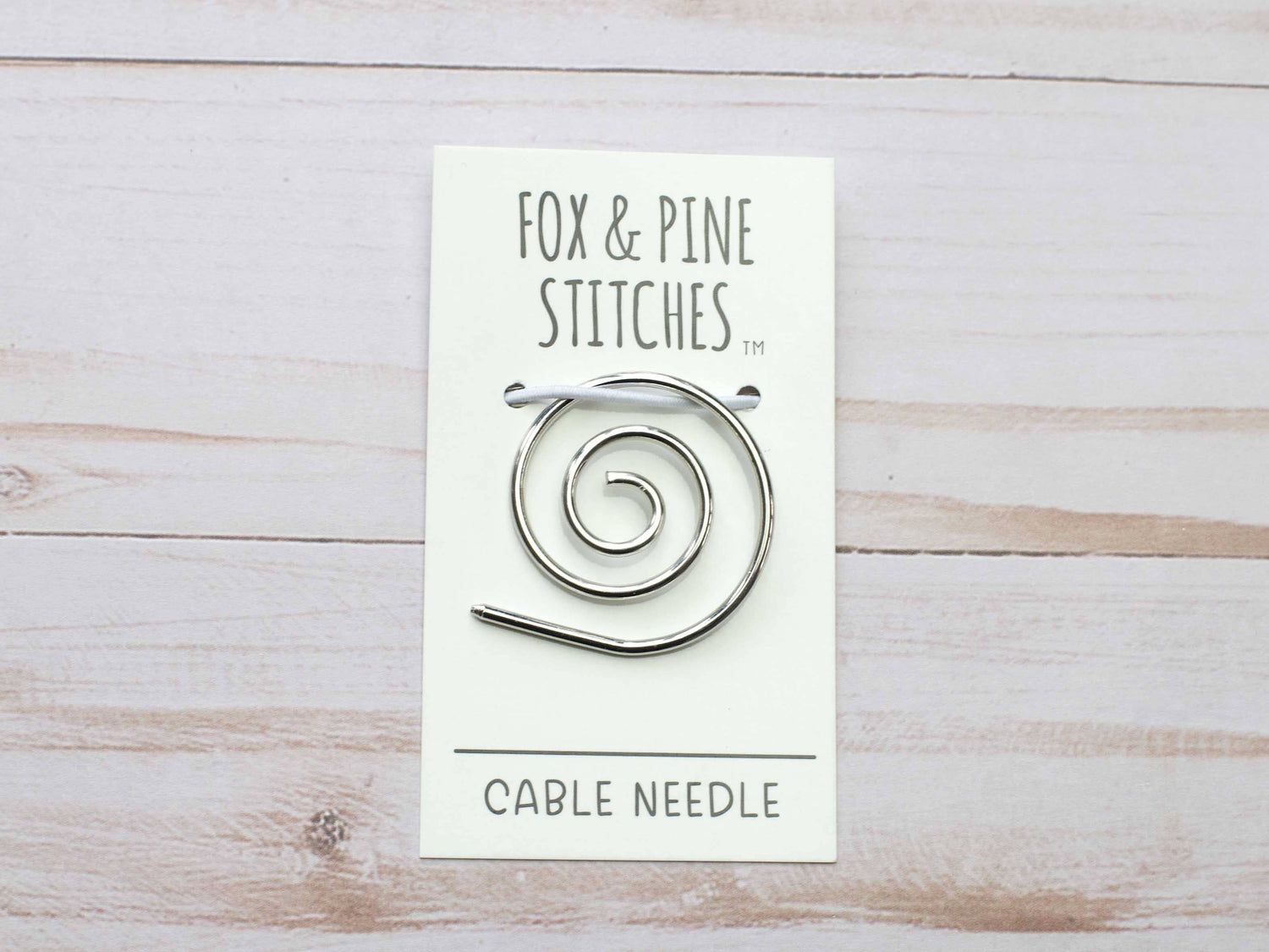 Fox & Pine Stitches Silver Spiral Cable Needle