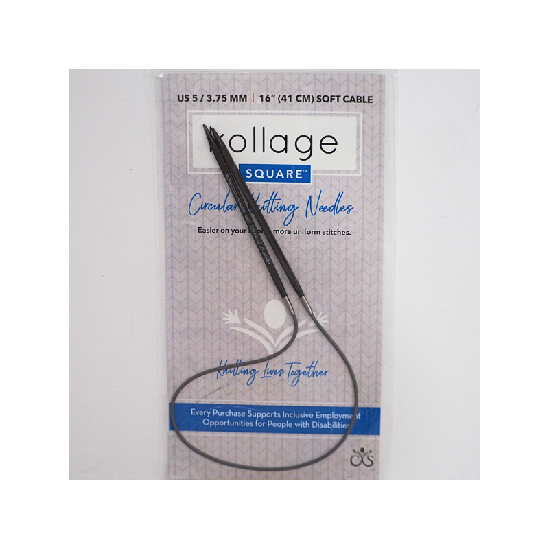 Kollage Square Circular Needle Size US 0 - US 7 with SOFT Cable