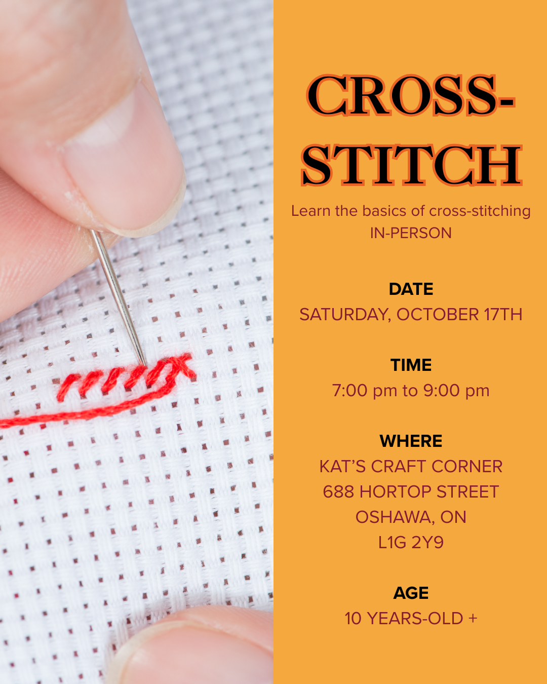 Learn to cross-stitch | IN-PERSON