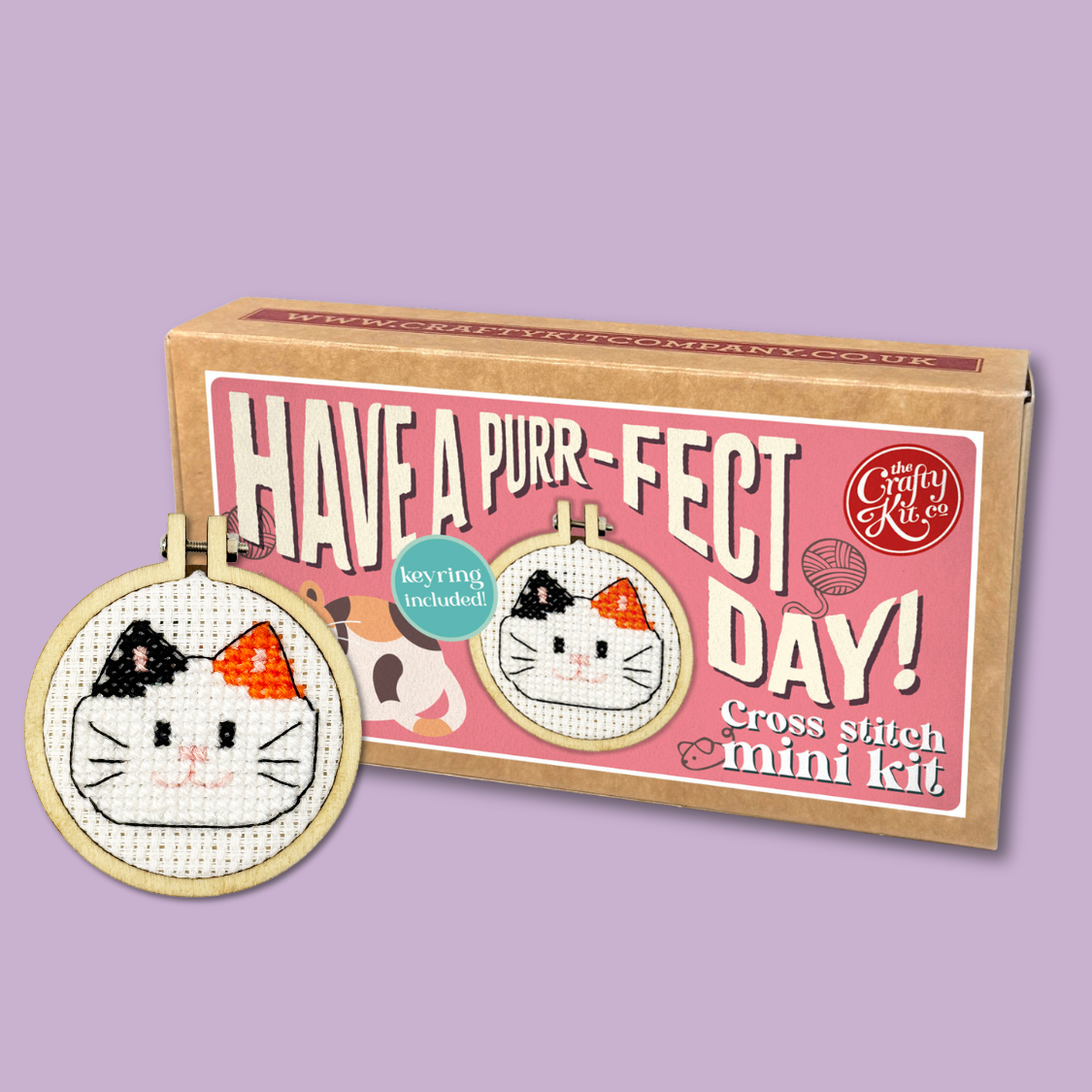 The Crafty Kit Company - Have a Purr-fect Day! Mini Matchbox Cross Stitch Kit
