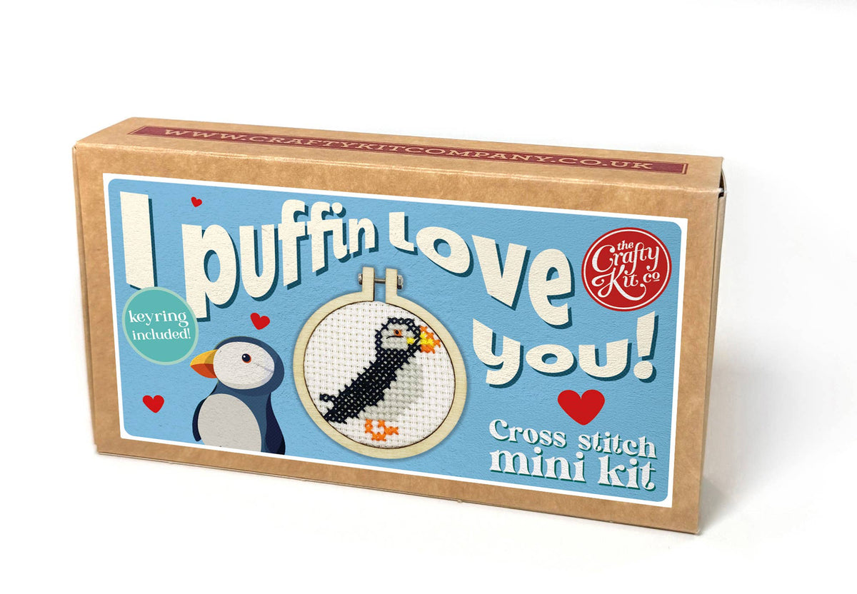 The Crafty Kit Company - I Puffin Love You! Mini Matchbox Cross Stitch Kit