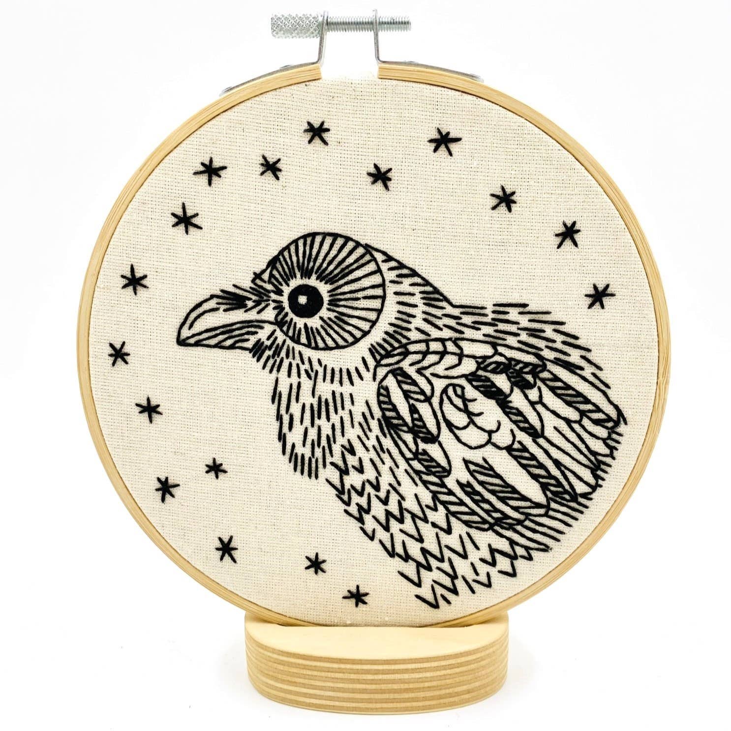 Hook, Line & Tinker Embroidery Kits - Raven - Nevermore Complete Embroidery Kit