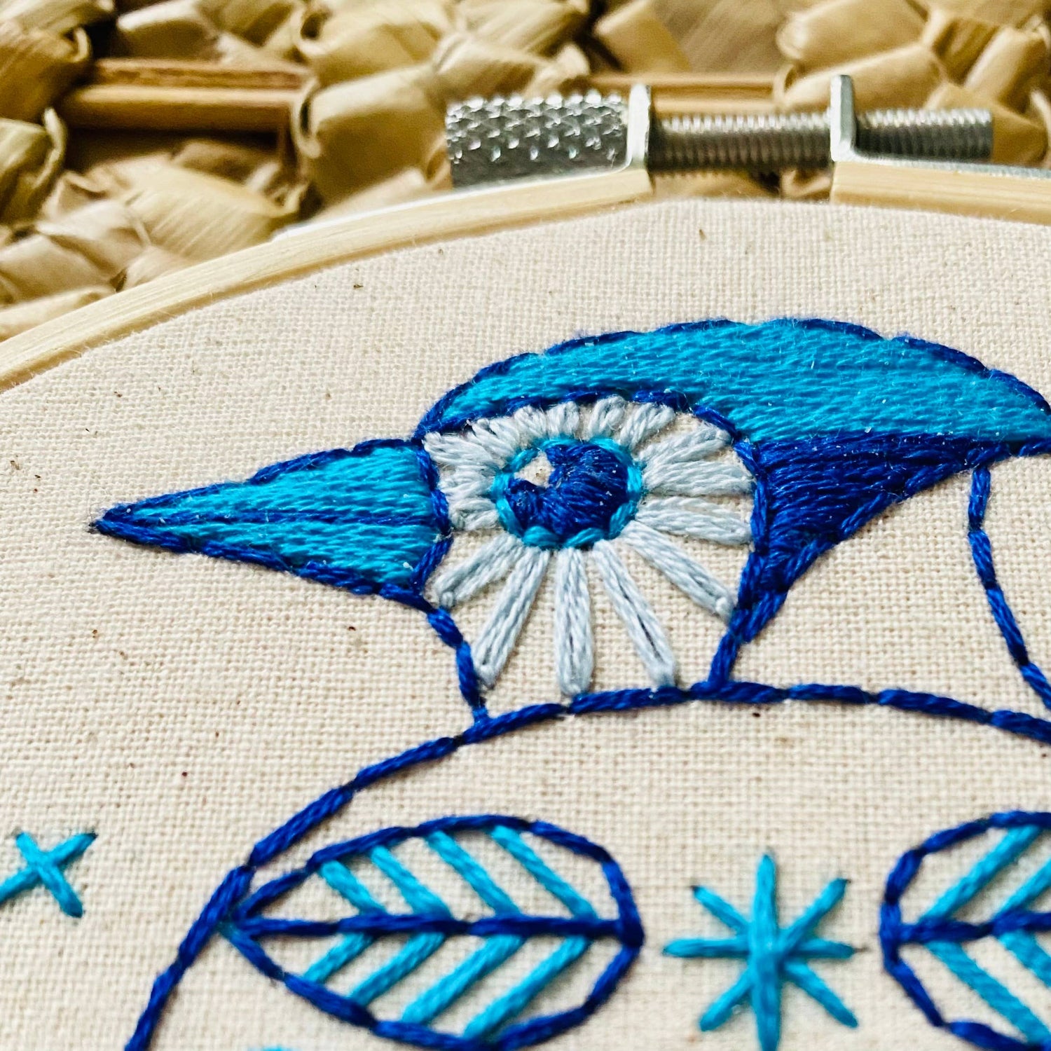 Hook, Line & Tinker Folk Blue Jay Embroidery Kit