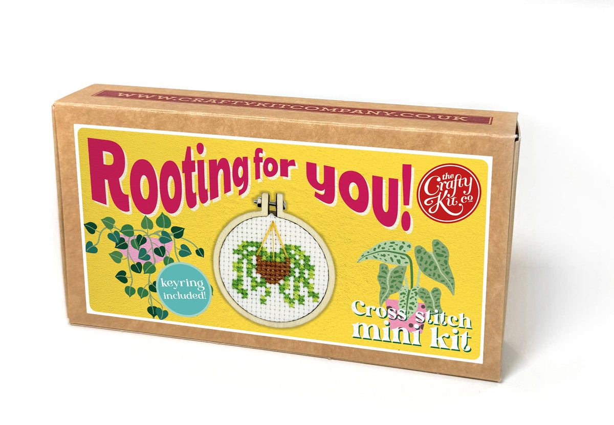 The Crafty Kit Company - Rooting for You! Mini Matchbox Cross Stitch Kit