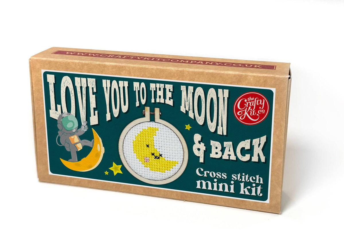 The Crafty Kit Company - Love You to the Moon and Back Mini Cross Stitch Kit