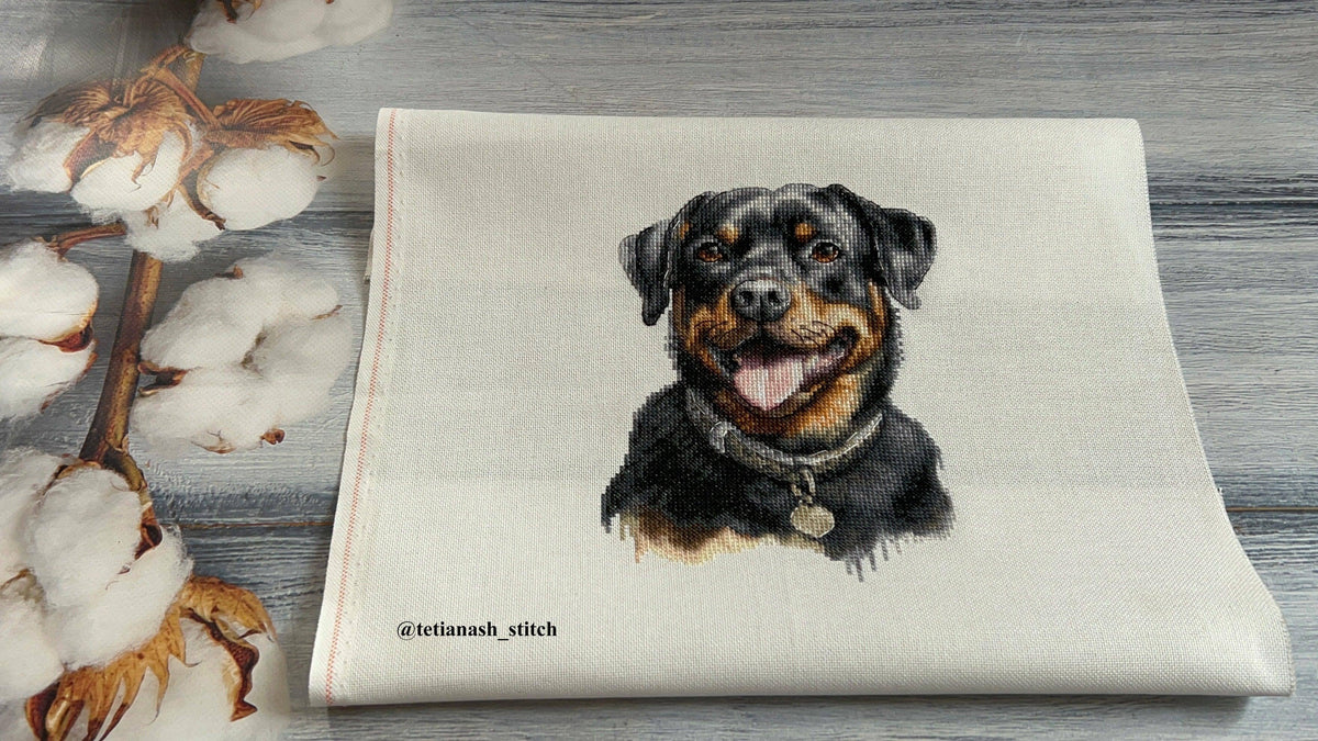 Luca-S Group - Cross Stitch Kit with Hoop Included Luca-S - Rottweiler, BC229