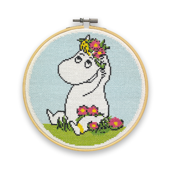 The Crafty Kit Company - Moomin Cross Stitch Kit - Snorkmaiden Flower Arranging