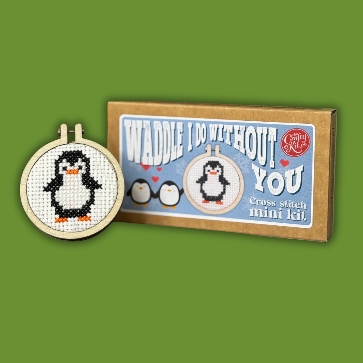 The Crafty Kit Company - Waddle I do Without You Mini Matchbox Cross Stitch Kit