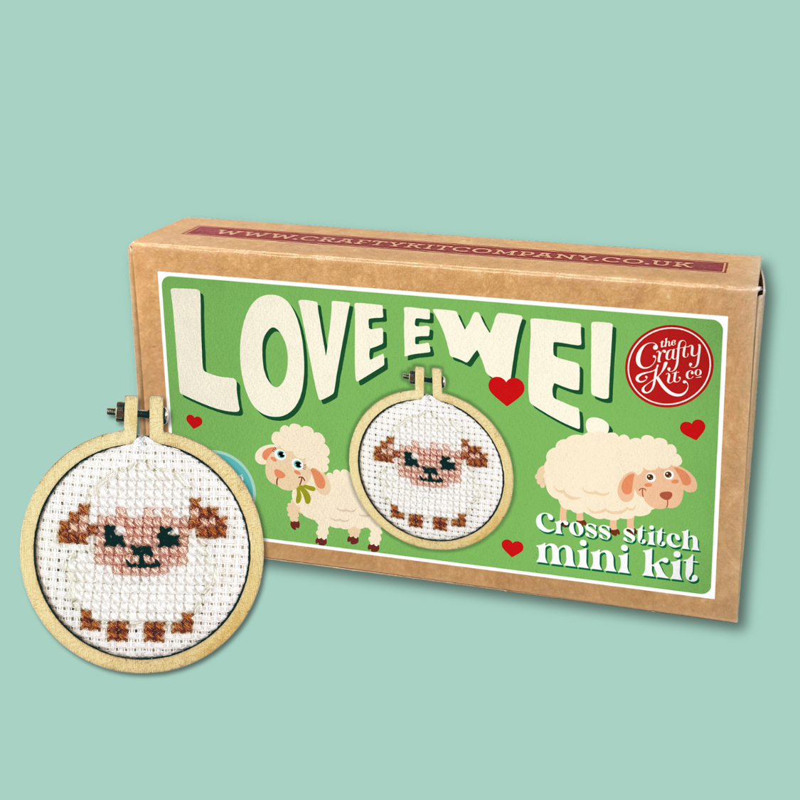 The Crafty Kit Company - Love Ewe! Mini Matchbox Cross Stitch Kit