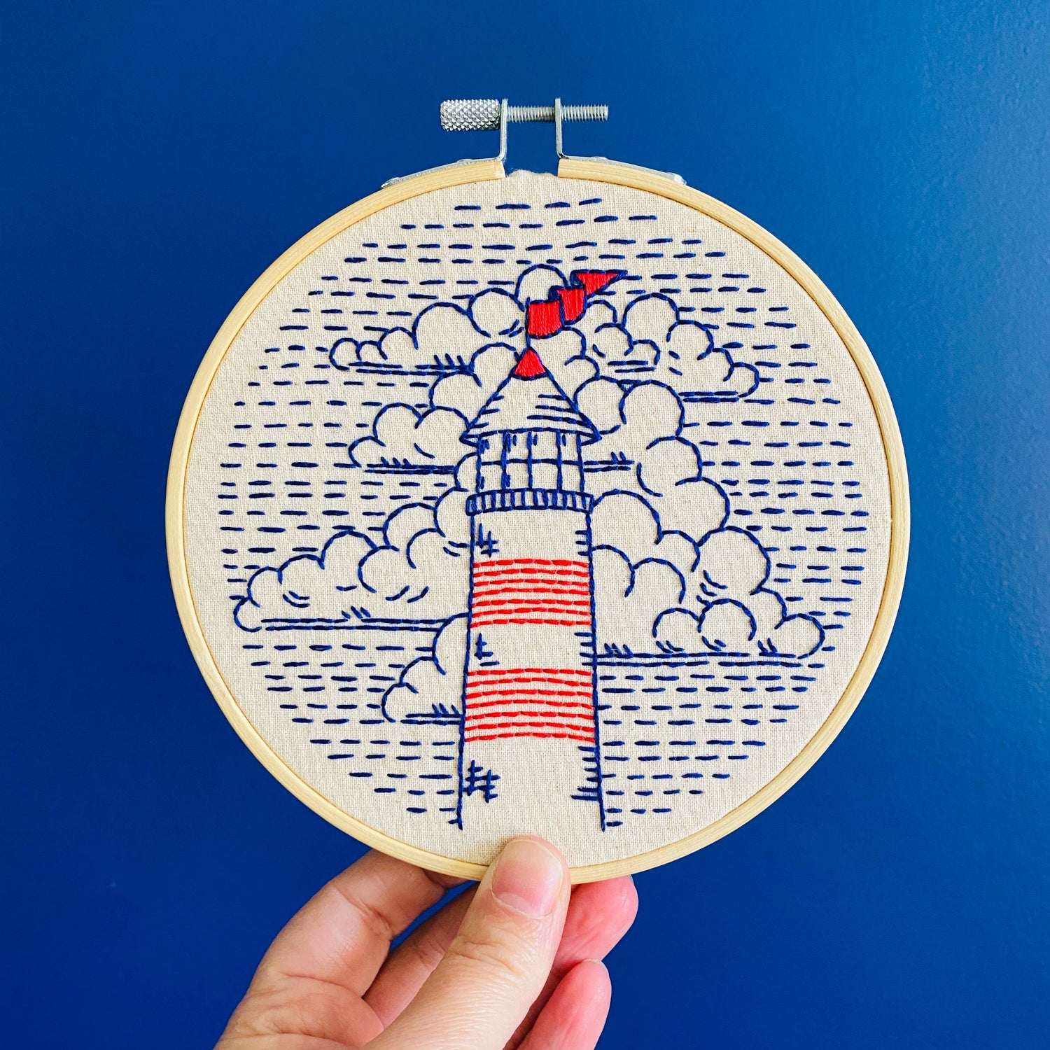 Hook, Line & Tinker Lighthouse Embroidery Kit