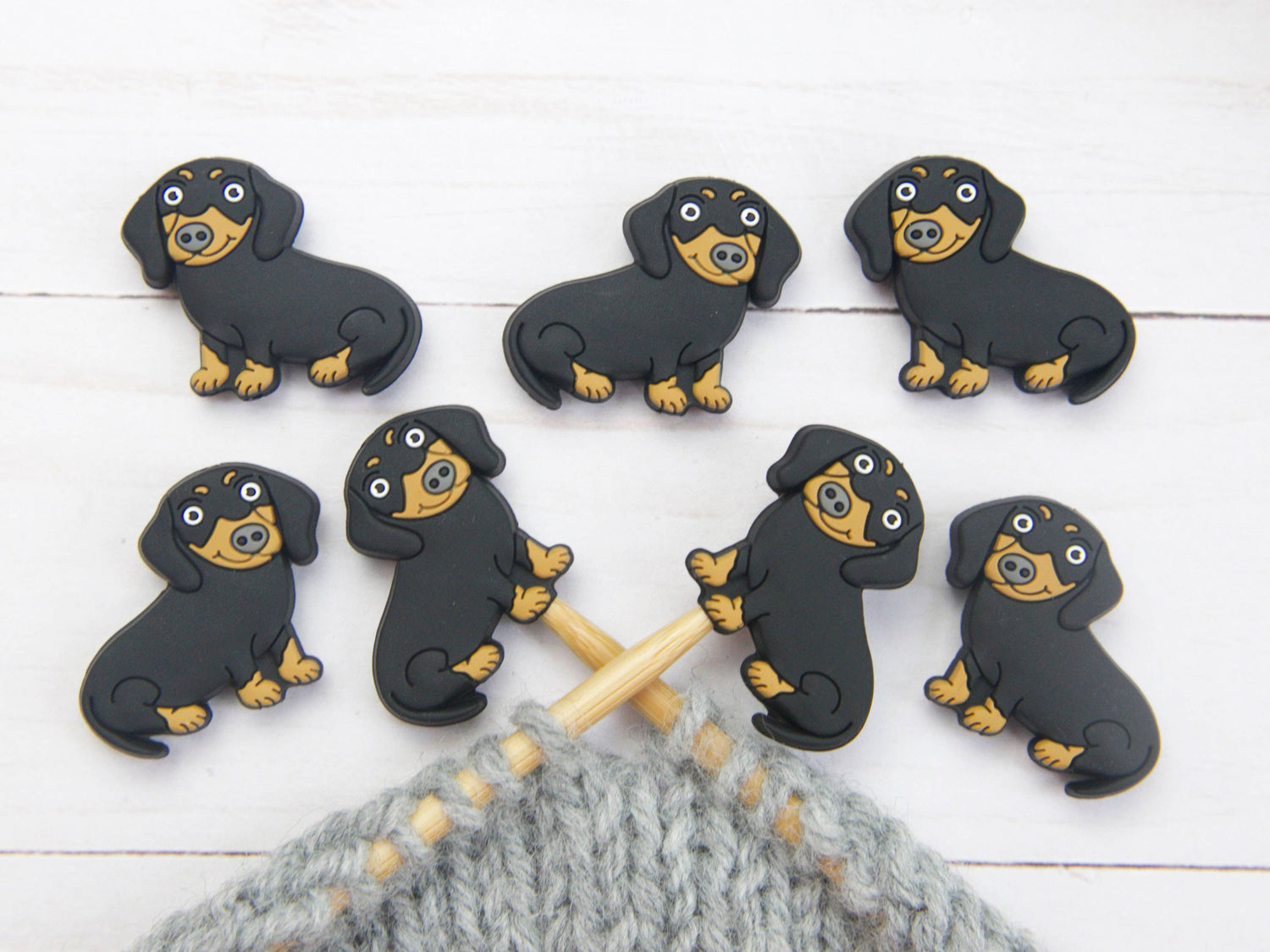 Fox & Pine Stitches Black Dachshund Stitch Stoppers