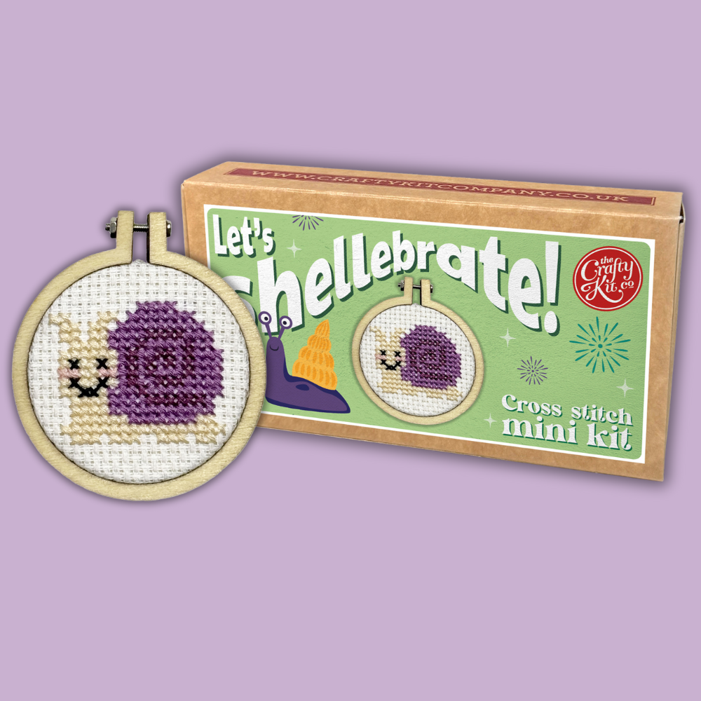 The Crafty Kit Company - Let's Shellebrate! Mini Matchbox Cross Stitch Kit